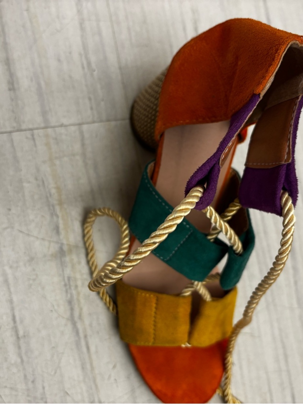 Suede multi color shoes beautiful size 7